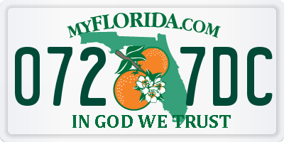 FL license plate 0727DC
