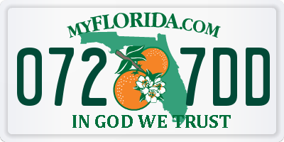 FL license plate 0727DD