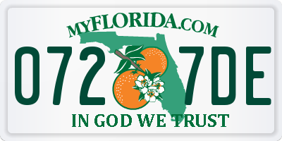 FL license plate 0727DE