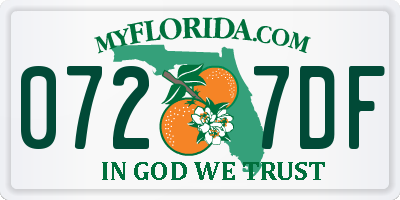 FL license plate 0727DF