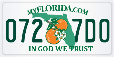 FL license plate 0727DO