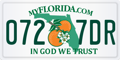 FL license plate 0727DR