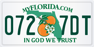 FL license plate 0727DT