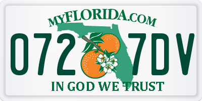 FL license plate 0727DV