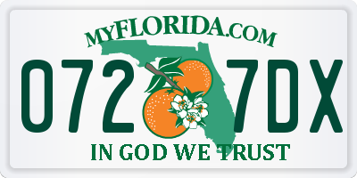 FL license plate 0727DX