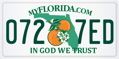 FL license plate 0727ED