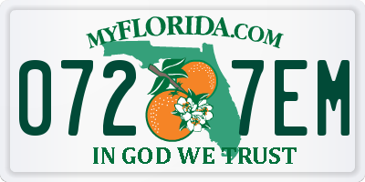 FL license plate 0727EM