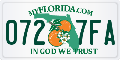FL license plate 0727FA
