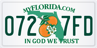 FL license plate 0727FD