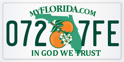 FL license plate 0727FE