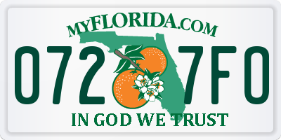 FL license plate 0727FO