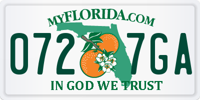 FL license plate 0727GA