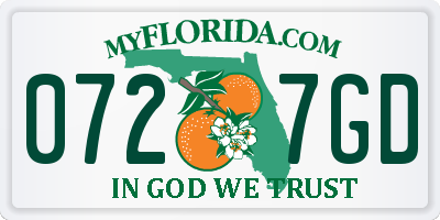 FL license plate 0727GD
