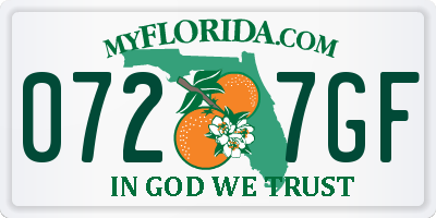 FL license plate 0727GF