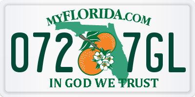 FL license plate 0727GL