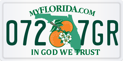 FL license plate 0727GR