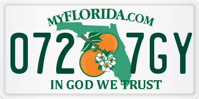 FL license plate 0727GY