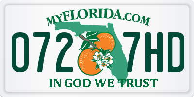 FL license plate 0727HD