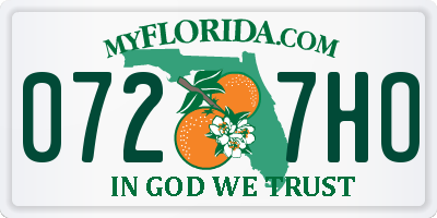 FL license plate 0727HO