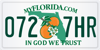 FL license plate 0727HR