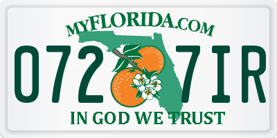 FL license plate 0727IR