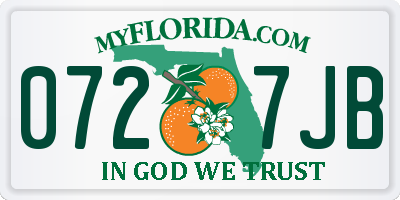 FL license plate 0727JB