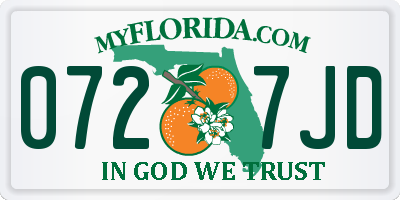 FL license plate 0727JD
