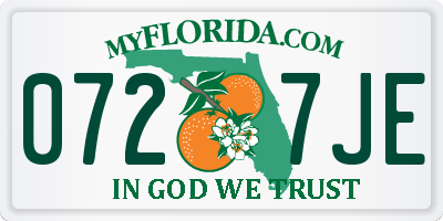 FL license plate 0727JE
