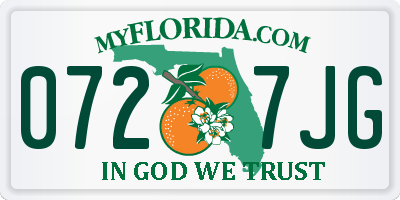 FL license plate 0727JG