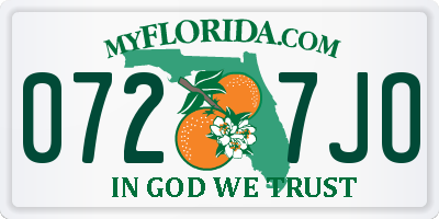 FL license plate 0727JO