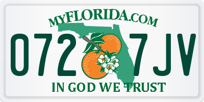 FL license plate 0727JV
