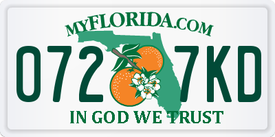 FL license plate 0727KD