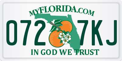 FL license plate 0727KJ