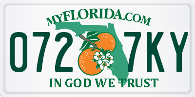 FL license plate 0727KY