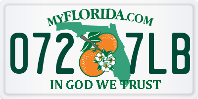 FL license plate 0727LB