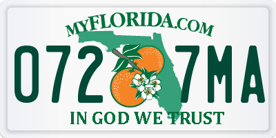 FL license plate 0727MA