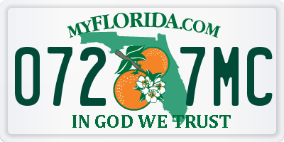 FL license plate 0727MC