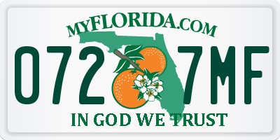 FL license plate 0727MF