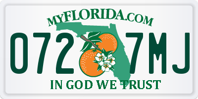 FL license plate 0727MJ