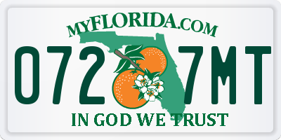 FL license plate 0727MT