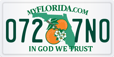FL license plate 0727NO