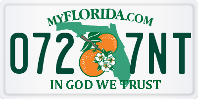 FL license plate 0727NT