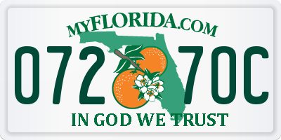 FL license plate 0727OC