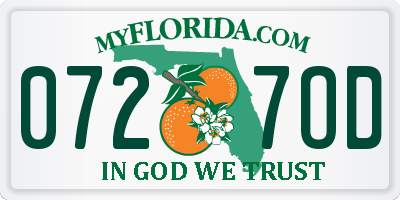 FL license plate 0727OD