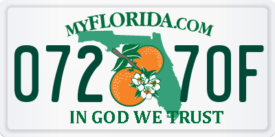 FL license plate 0727OF