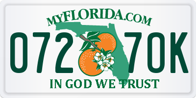 FL license plate 0727OK