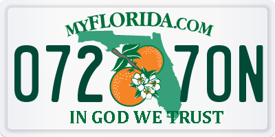 FL license plate 0727ON