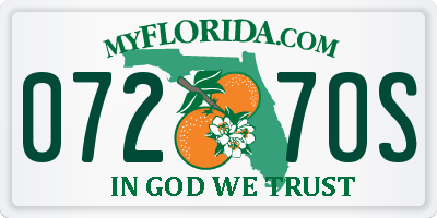 FL license plate 0727OS