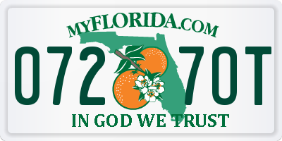 FL license plate 0727OT