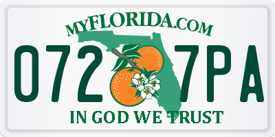 FL license plate 0727PA